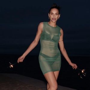 HUTCH SHEER MESH COVER-UP DRESS